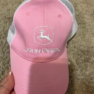 John Deere Pink and White Trucker Hat